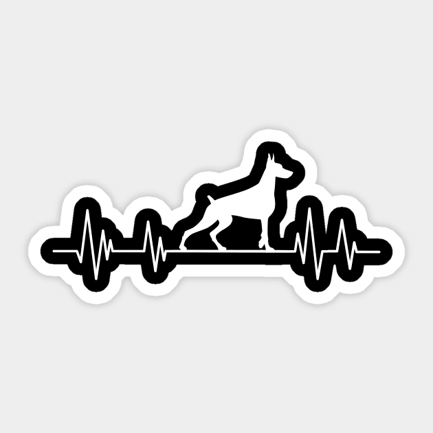 doberman Heartbeat dog Heartbeat doberman Silhouette Sticker by mezy